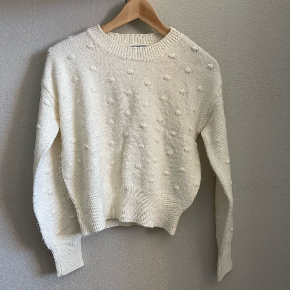 Textured White Sweater
